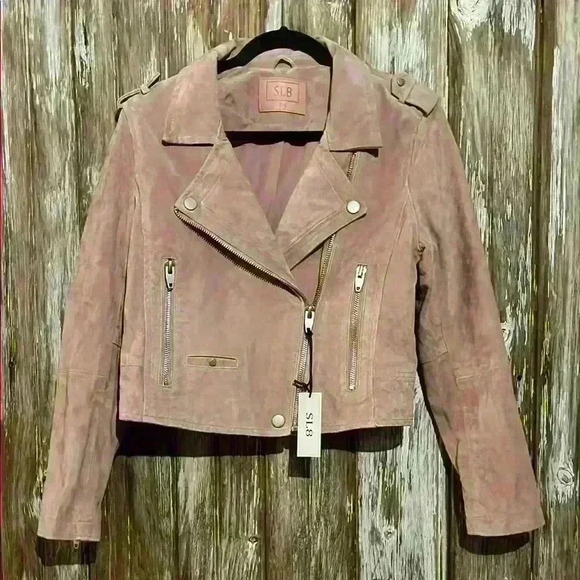 NWT SL8 by Blank NYC BLUSH LEATHER MOTO JACKET - Picture 1 of 9